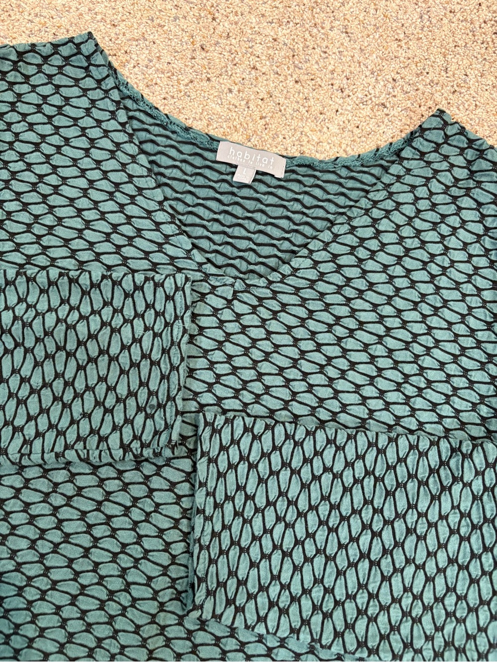 Habitat Teal and Black Textured V-Neck Tunic
